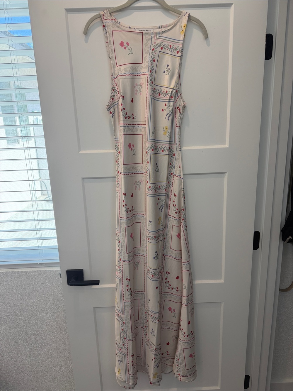 WeWoreWhat Boat Neck Slip Dress in Ivory Multi - Picture 2 of 8